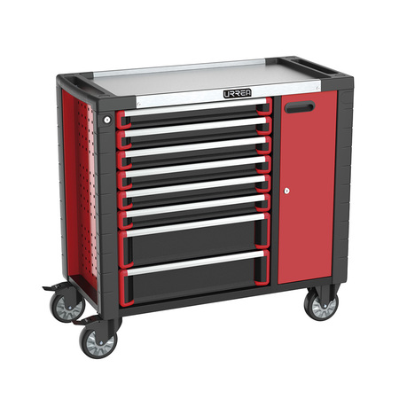 URREA HD-Series Roller Cabinet, 8 Drawer, Red, Steel, 35 in W x 36 in D x 18 in H HD38M8